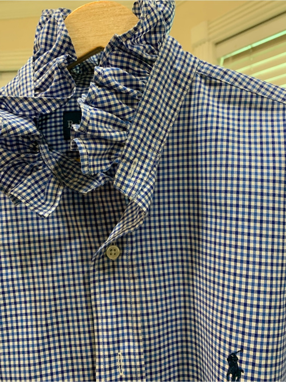 Ralph Lauren up-cycled for women Navy and White Check Dress Shirt - Picture 3 of 4